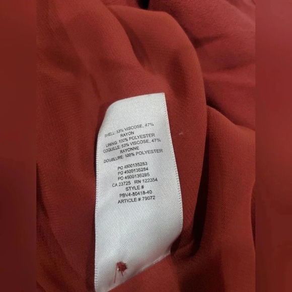 Aritzia Wilfred Barossa Dress Size Medium Tiered Mini Solid Red Carmine L Sleeve - Picture 15 of 15